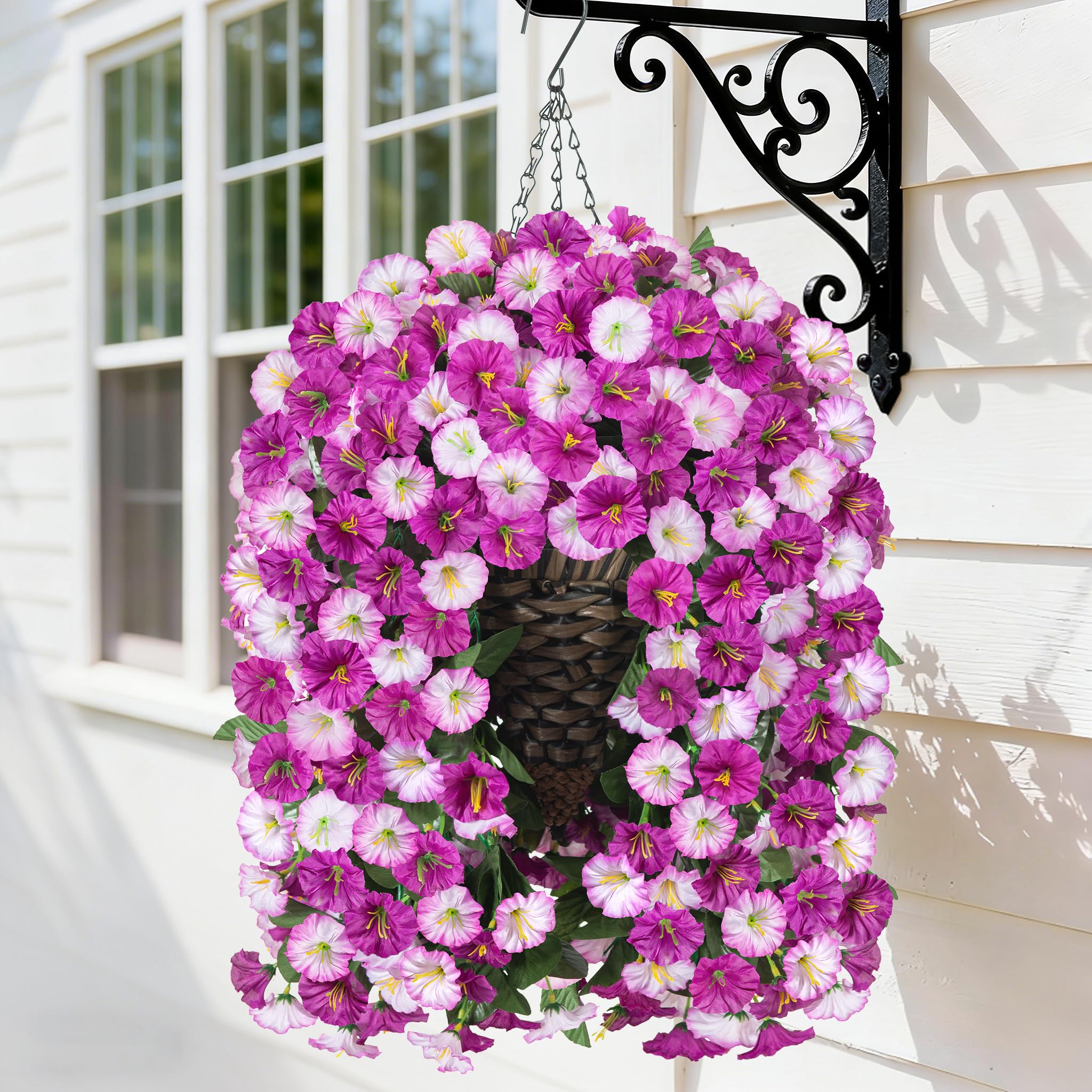 Amazon.com: Artificial Fake Hanging Flowers Basket for Outdoor
